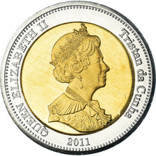 Coin, Tristan Da Cunha, 25 Pence, 2011, 4th portrait; Nightingale Island.