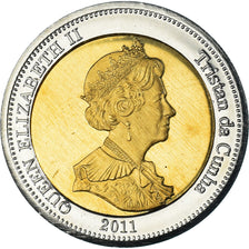 Moneta, Tristan Da Cunha, 25 Pence, 2011, 4th portrait; Nightingale Island.