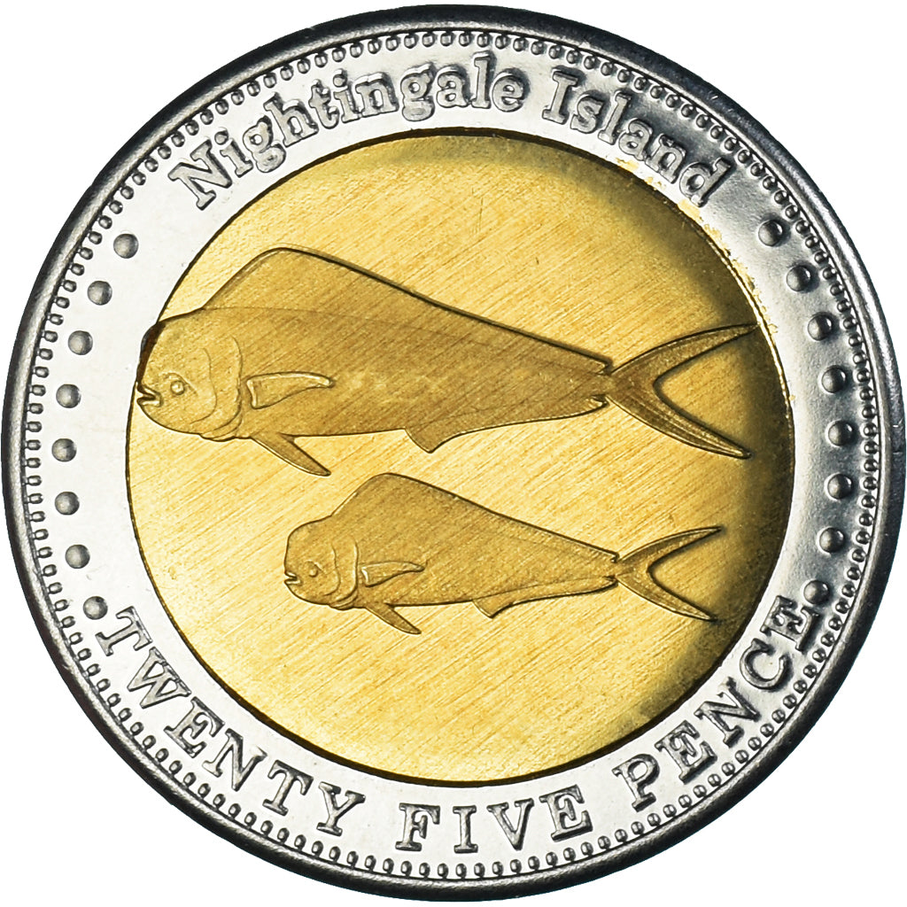 Moneta, Tristan Da Cunha, 25 Pence, 2011, 4th portrait; Nightingale Island.
