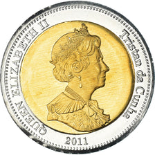 Münze, Tristan Da Cunha, 25 Pence, 2011, 4th portrait; Nightingale Island.