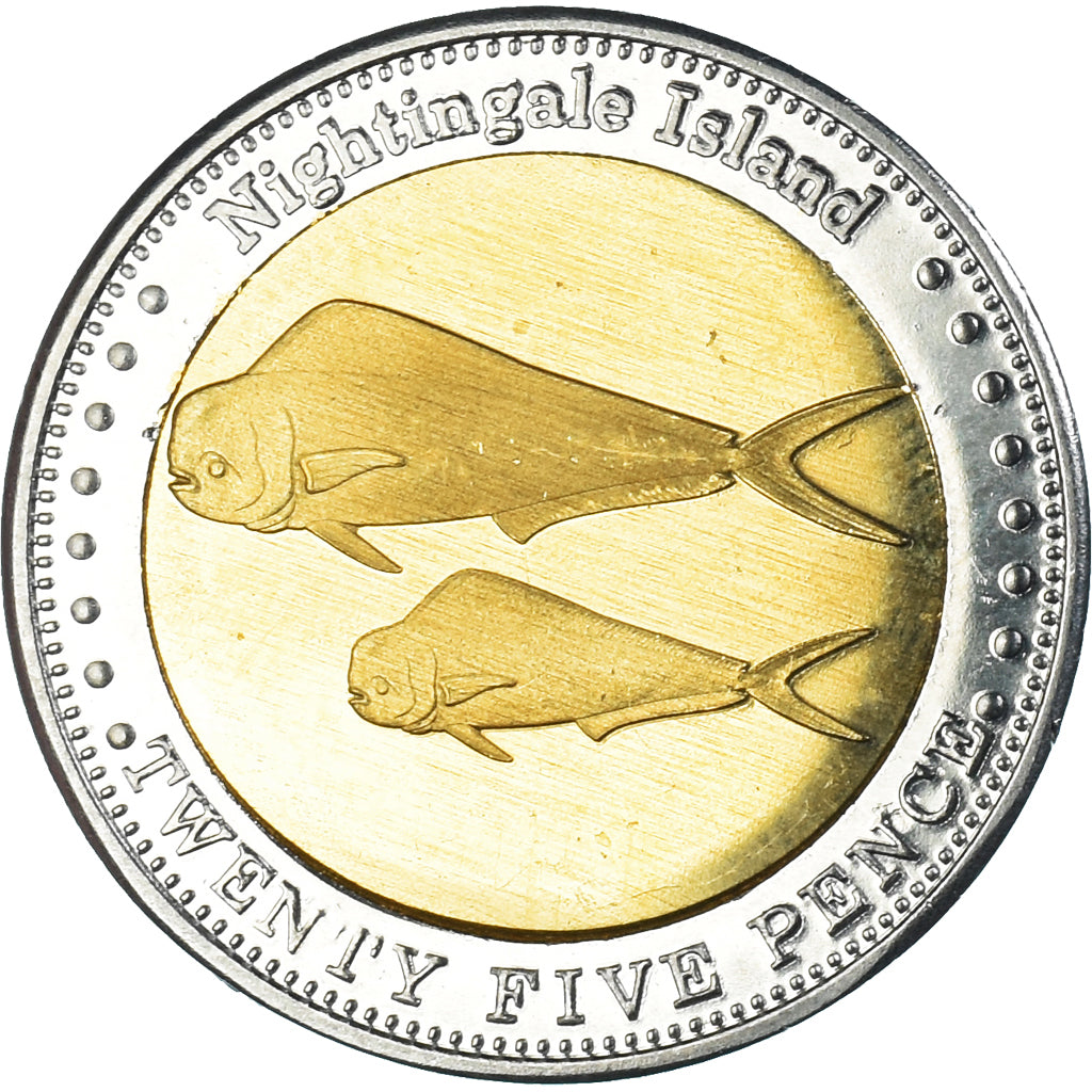 Münze, Tristan Da Cunha, 25 Pence, 2011, 4th portrait; Nightingale Island.