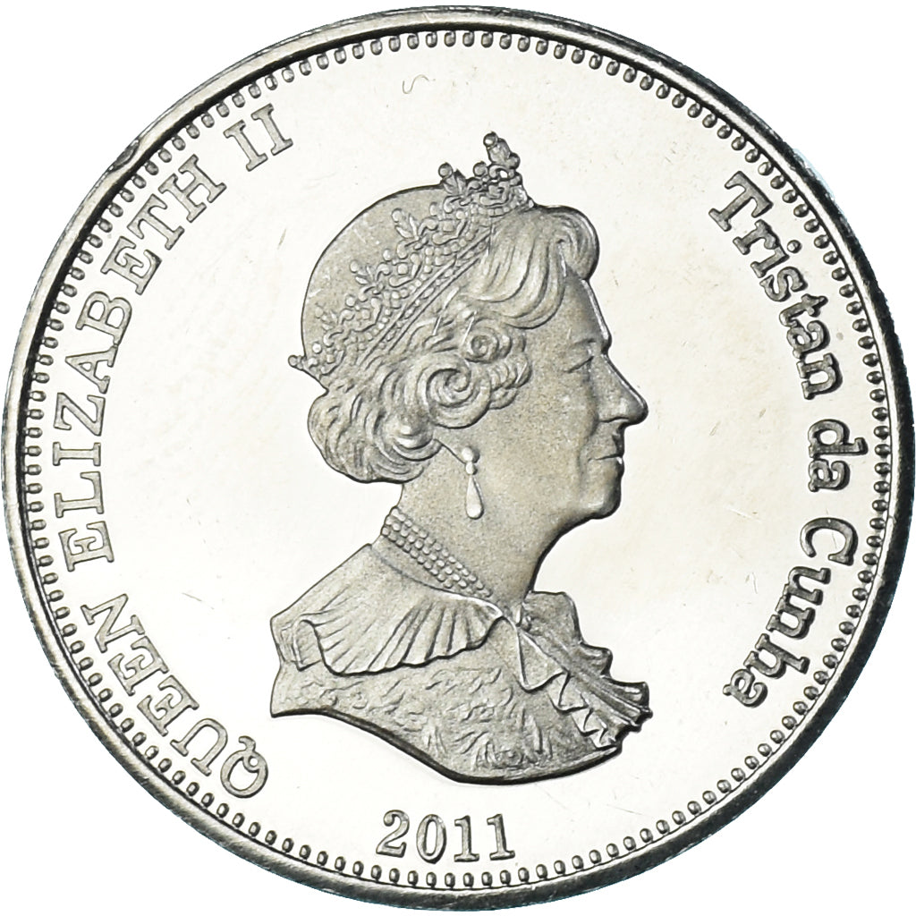 Coin, Tristan Da Cunha, 10 Pence, 2011, 4th portrait; Nightingale Island