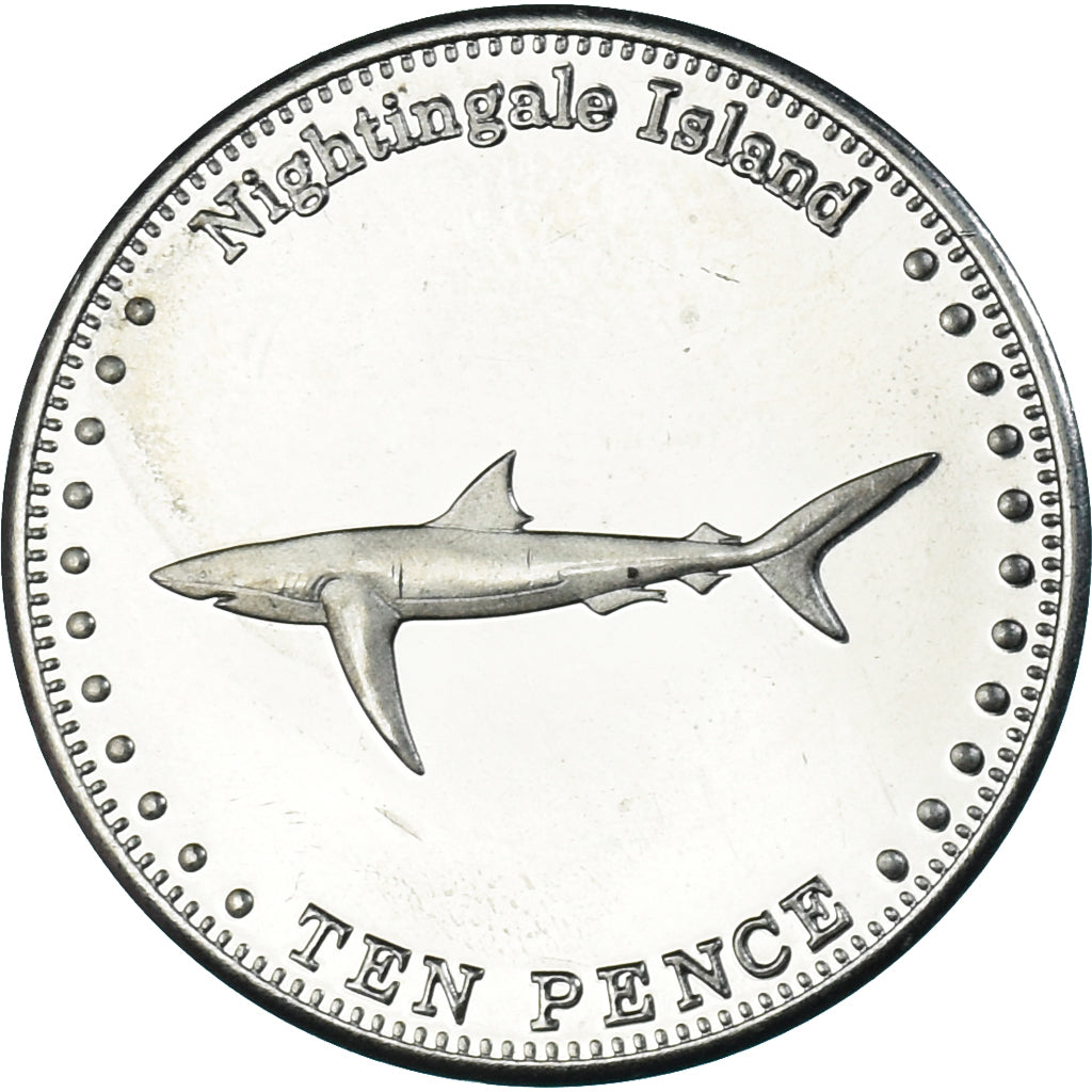 Coin, Tristan Da Cunha, 10 Pence, 2011, 4th portrait; Nightingale Island