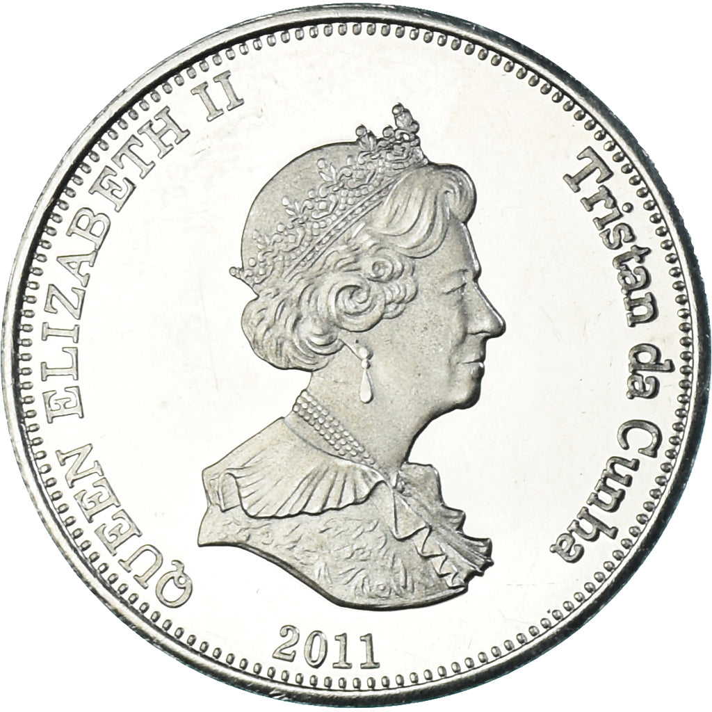 Coin, Tristan Da Cunha, 10 Pence, 2011, 4th portrait; Nightingale Island