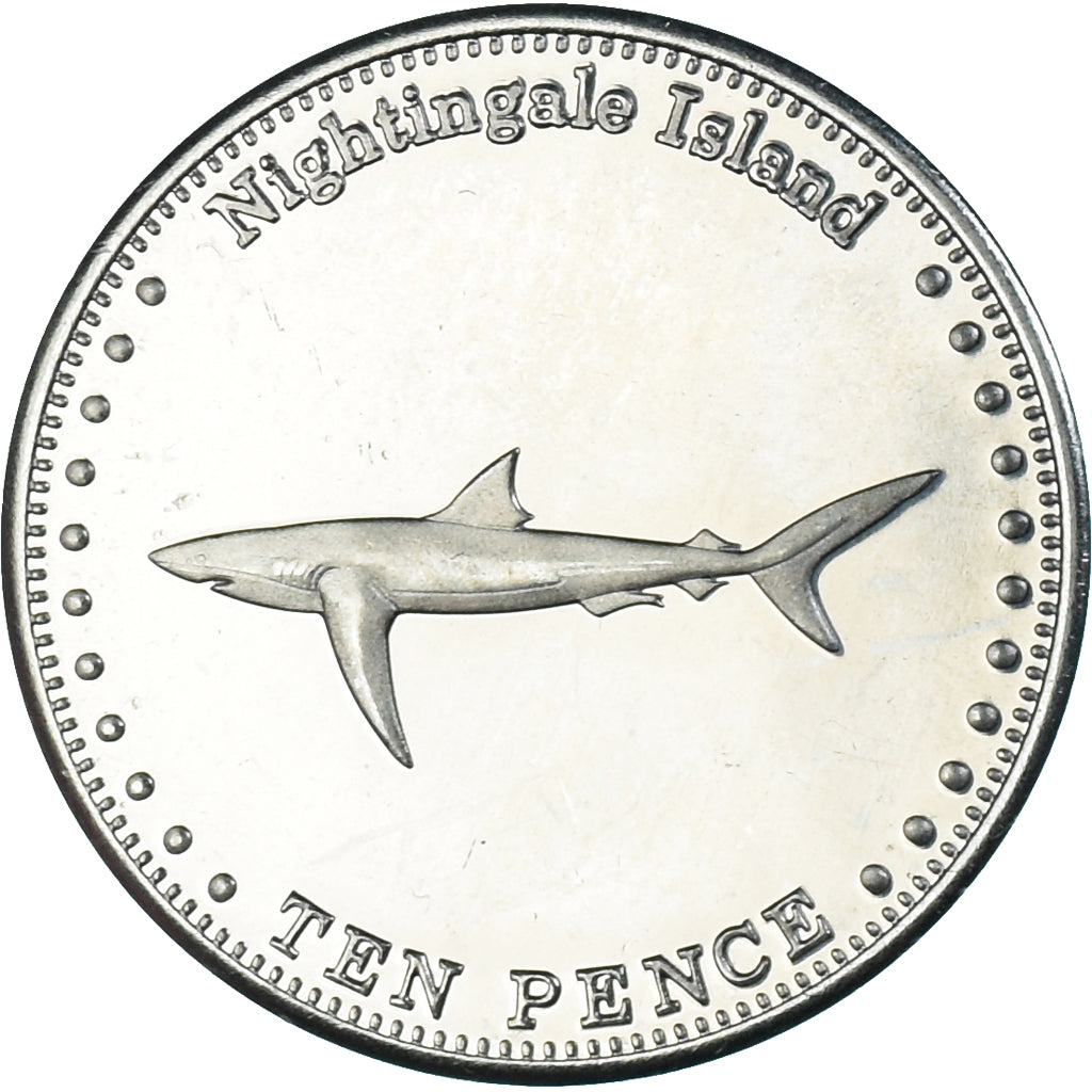 Coin, Tristan Da Cunha, 10 Pence, 2011, 4th portrait; Nightingale Island