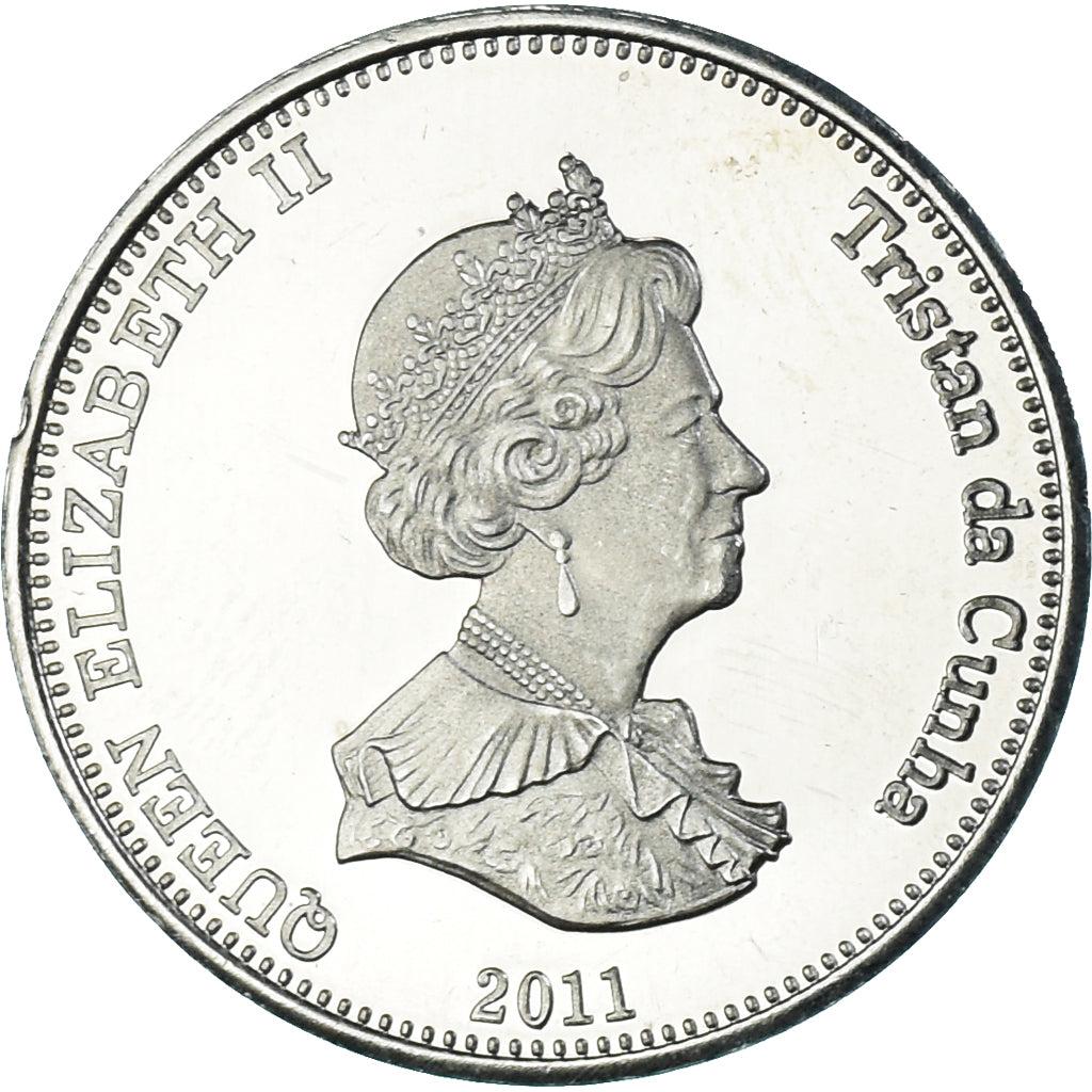 Münze, Tristan Da Cunha, 10 Pence, 2011, 4th portrait; Nightingale Island, UNZ