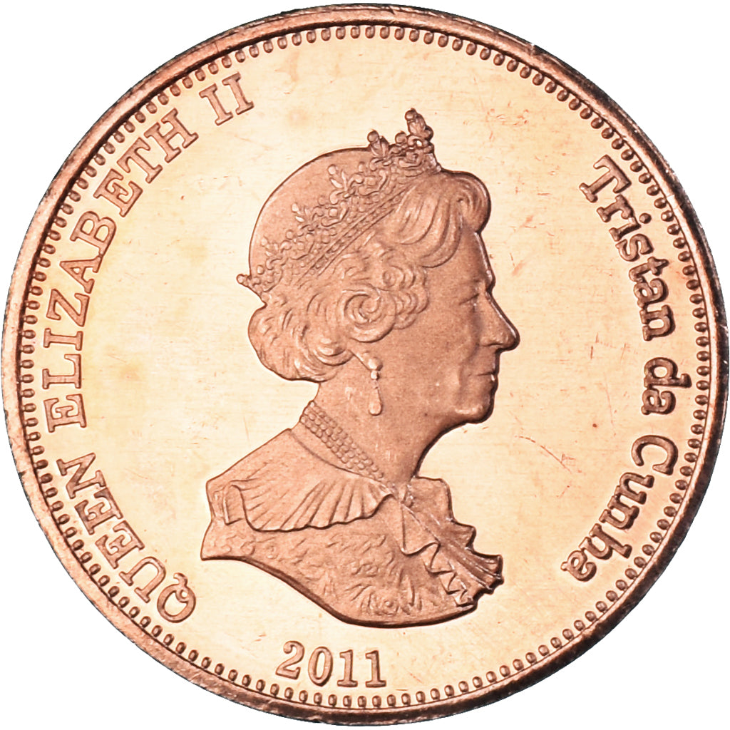 Coin, NIGHTINGALE ISLAND, 2 Pence, 2011, Île Nightingale., MS(63), Cuivre