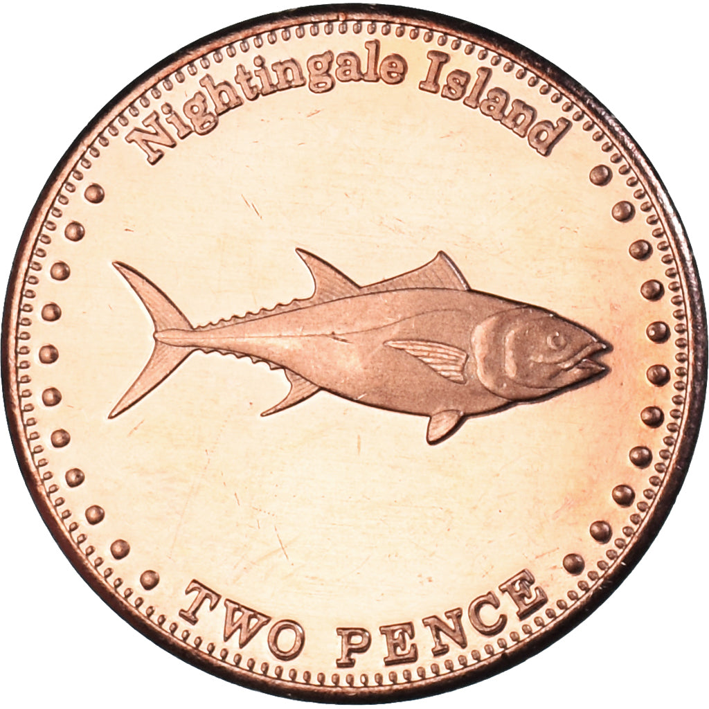 Coin, NIGHTINGALE ISLAND, 2 Pence, 2011, Île Nightingale., MS(63), Cuivre