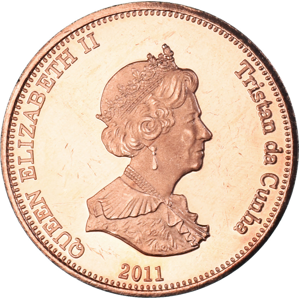 Coin, NIGHTINGALE ISLAND, 2 Pence, 2011, Île Nightingale., MS(63), Cuivre