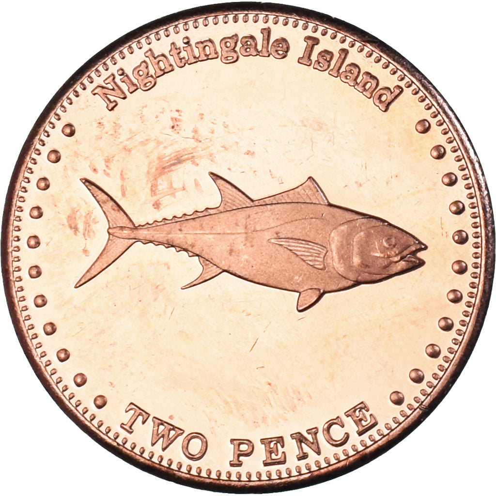 Coin, NIGHTINGALE ISLAND, 2 Pence, 2011, Île Nightingale., MS(63), Cuivre