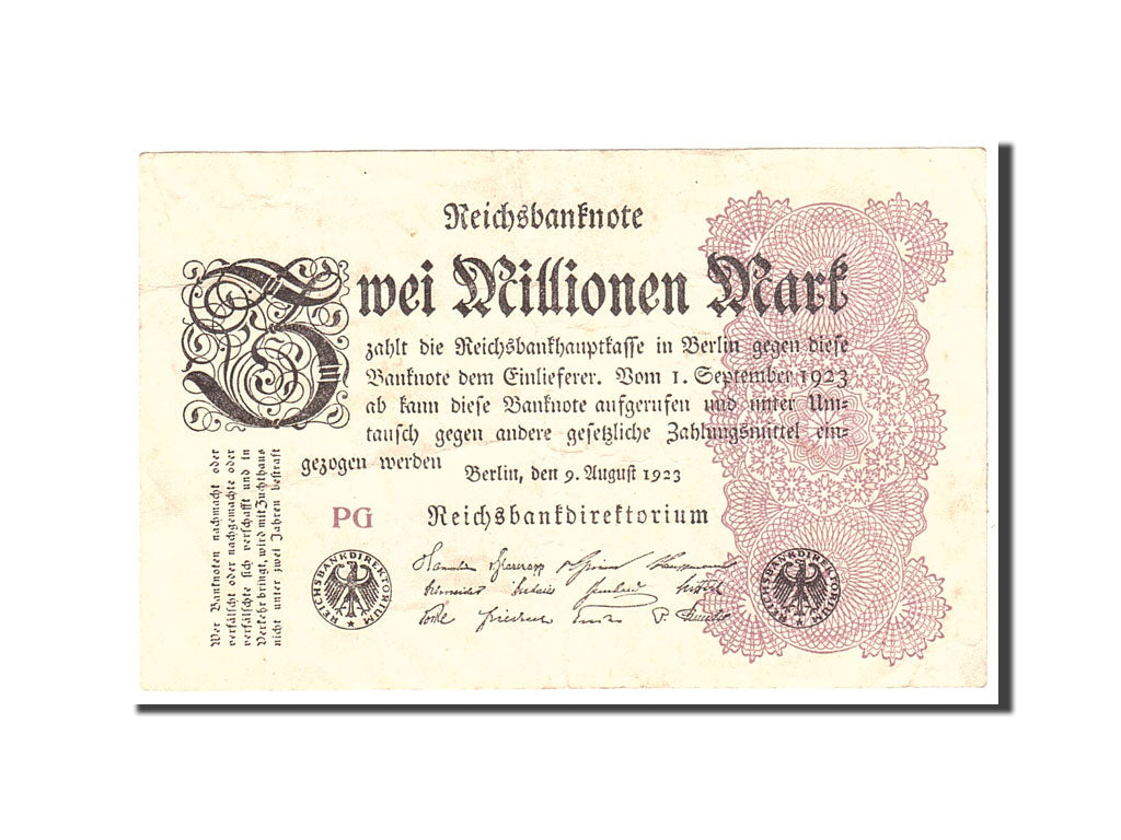 Banknote, Germany, 2 Millionen Mark, 1923, 1923-08-09, KM:104c, EF(40-45)