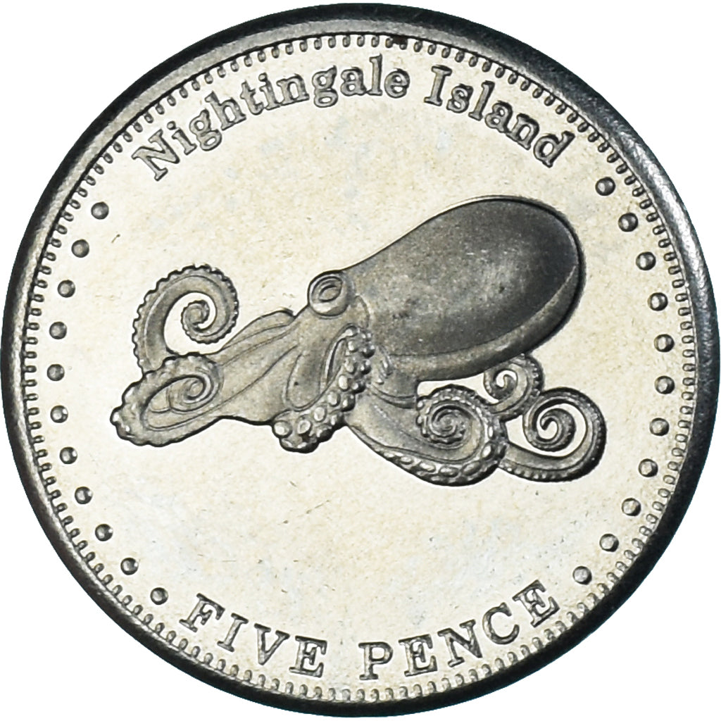 Coin, NIGHTINGALE ISLAND, 5 Pence, 2011, 4th portrait; Nightingale Island