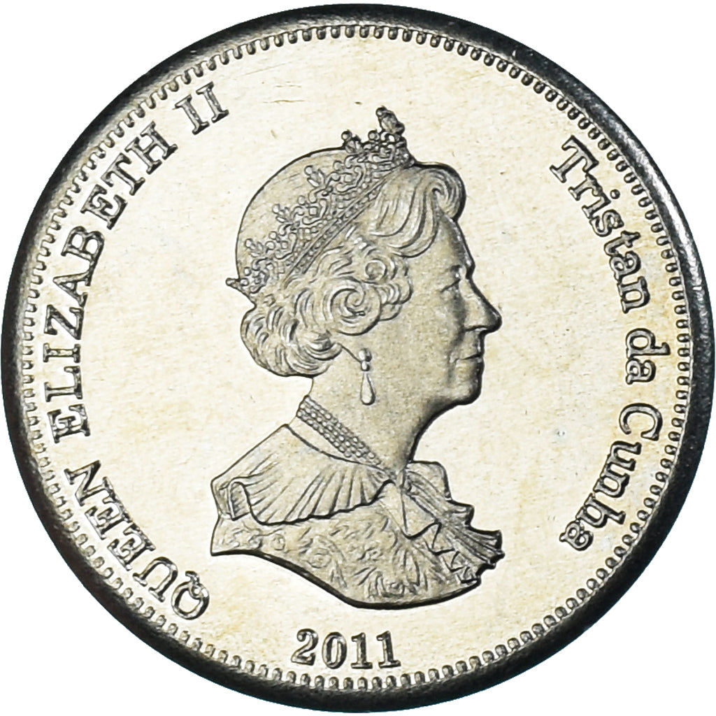 Coin, NIGHTINGALE ISLAND, 5 Pence, 2011, 4th portrait; Nightingale Island