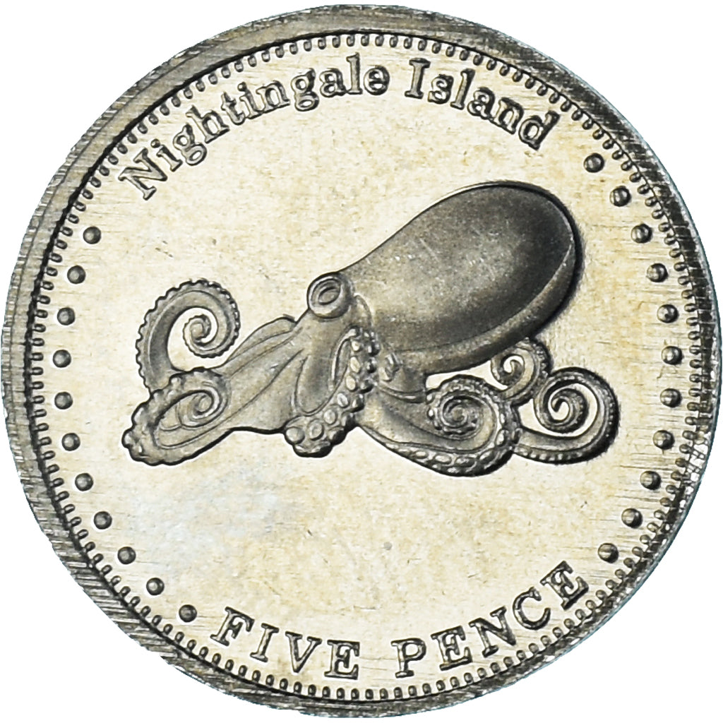 Coin, NIGHTINGALE ISLAND, 5 Pence, 2011, 4th portrait; Nightingale Island