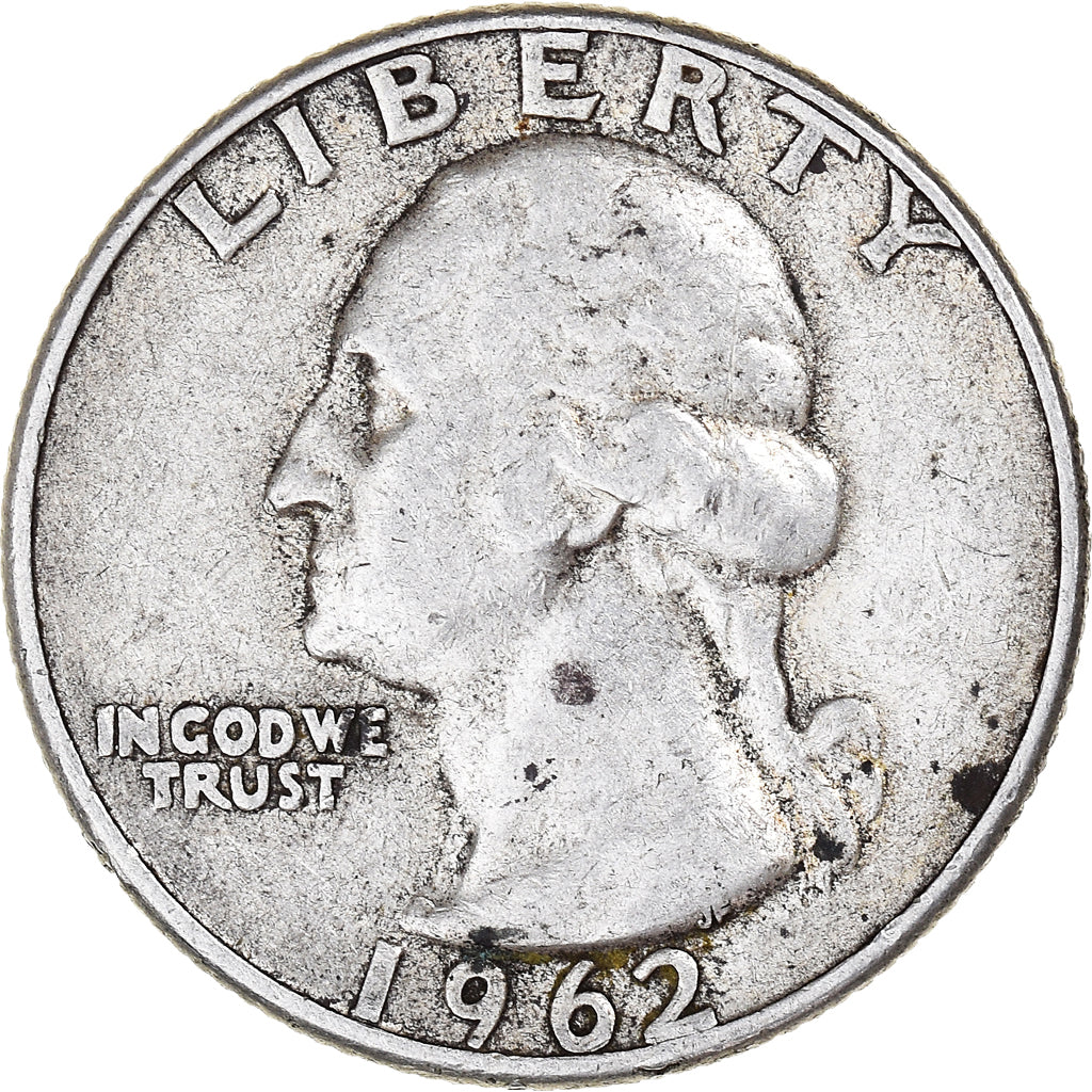 Coin, United States, Washington Quarter, Quarter, 1962, U.S. Mint, Philadelphia