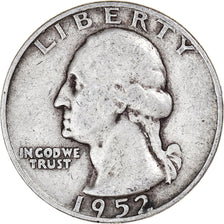 Moneda, Estados Unidos, Washington Quarter, Quarter, 1952, U.S. Mint, Denver