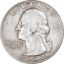 Coin, United States, Washington Quarter, Quarter, 1958, U.S. Mint, Denver
