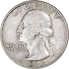 Moneta, Stati Uniti, Washington Quarter, Quarter, 1963, U.S. Mint, Denver, BB