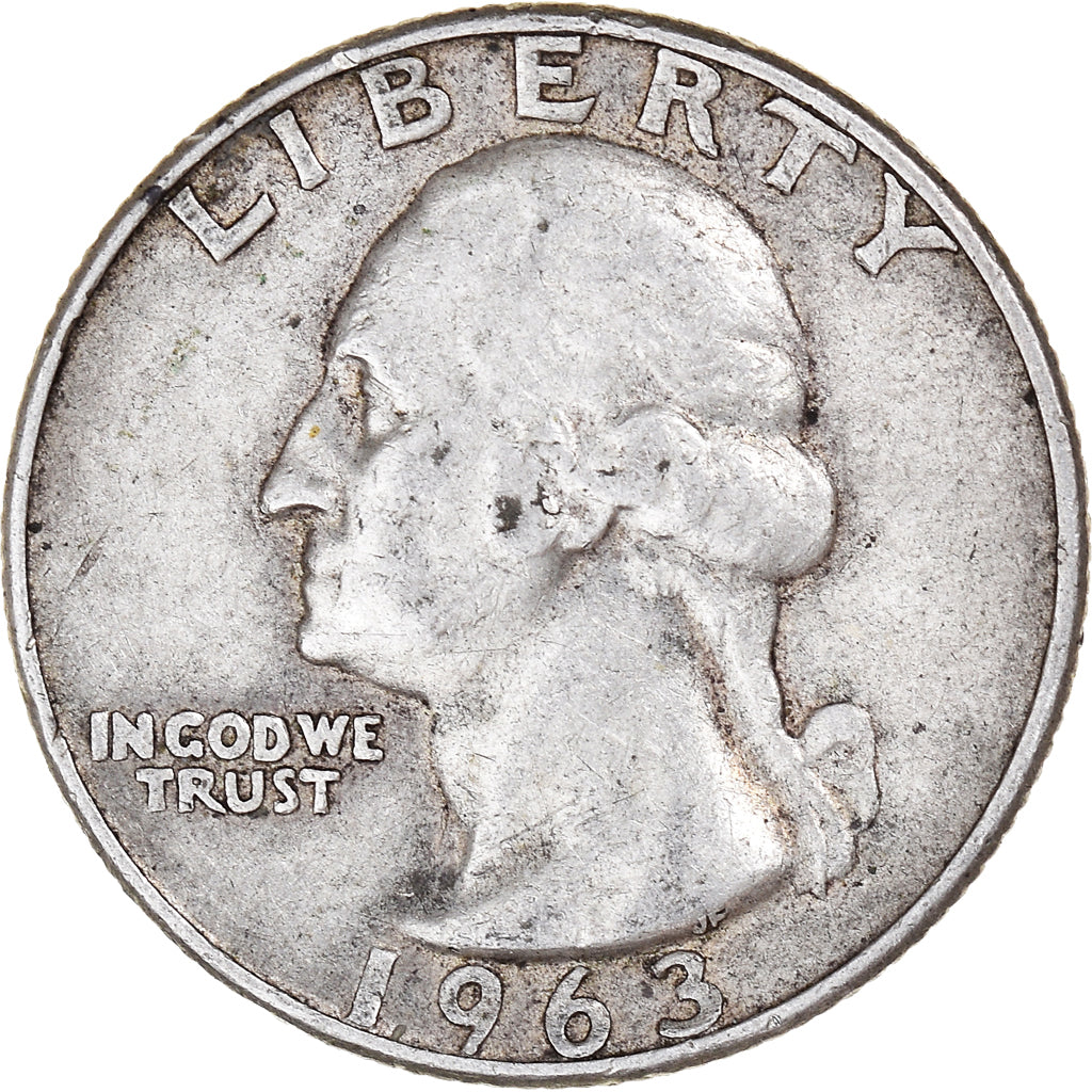 Coin, United States, Washington Quarter, Quarter, 1963, U.S. Mint, Denver