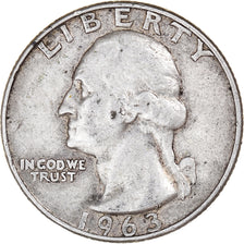 Coin, United States, Washington Quarter, Quarter, 1963, U.S. Mint, Denver