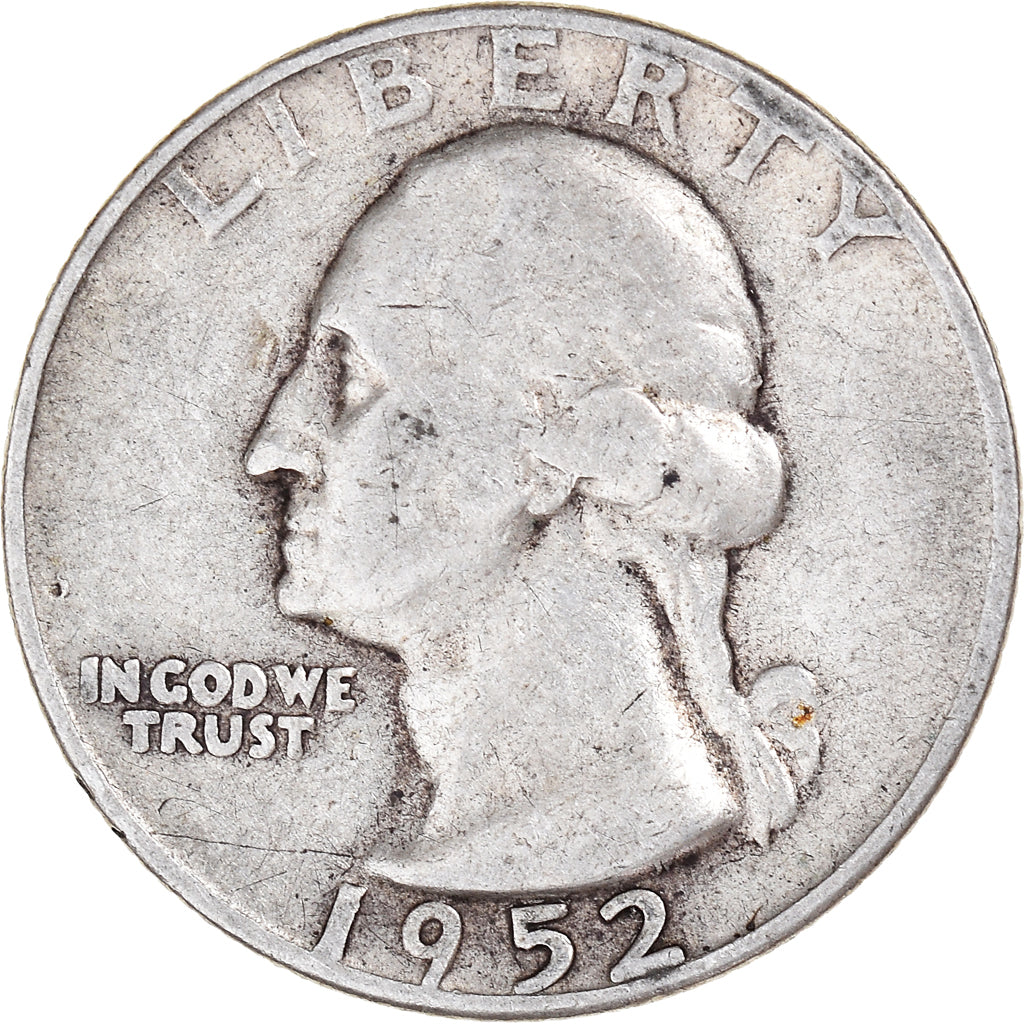 Coin, United States, Washington Quarter, Quarter, 1952, U.S. Mint, Philadelphia