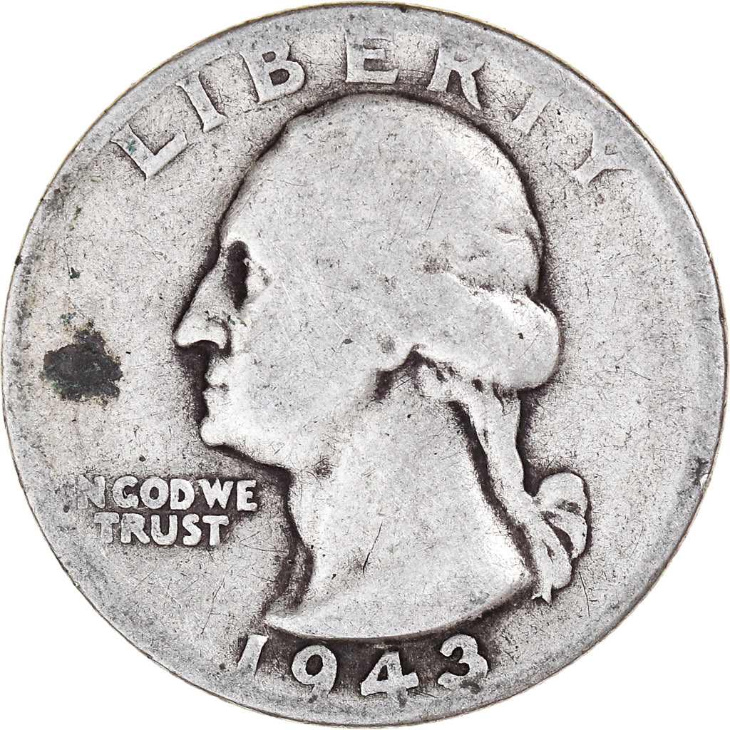 Coin, United States, Washington Quarter, Quarter, 1943, U.S. Mint, Philadelphia