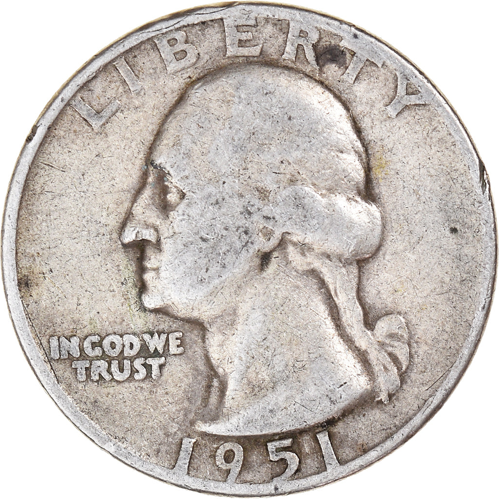 Coin, United States, Washington Quarter, Quarter, 1951, U.S. Mint, Denver