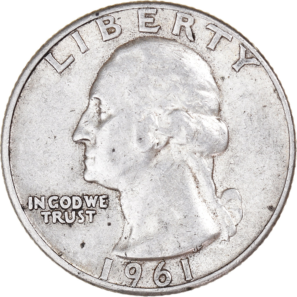 Coin, United States, Washington Quarter, Quarter, 1961, U.S. Mint, Philadelphia