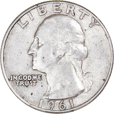 Coin, United States, Washington Quarter, Quarter, 1961, U.S. Mint, Philadelphia