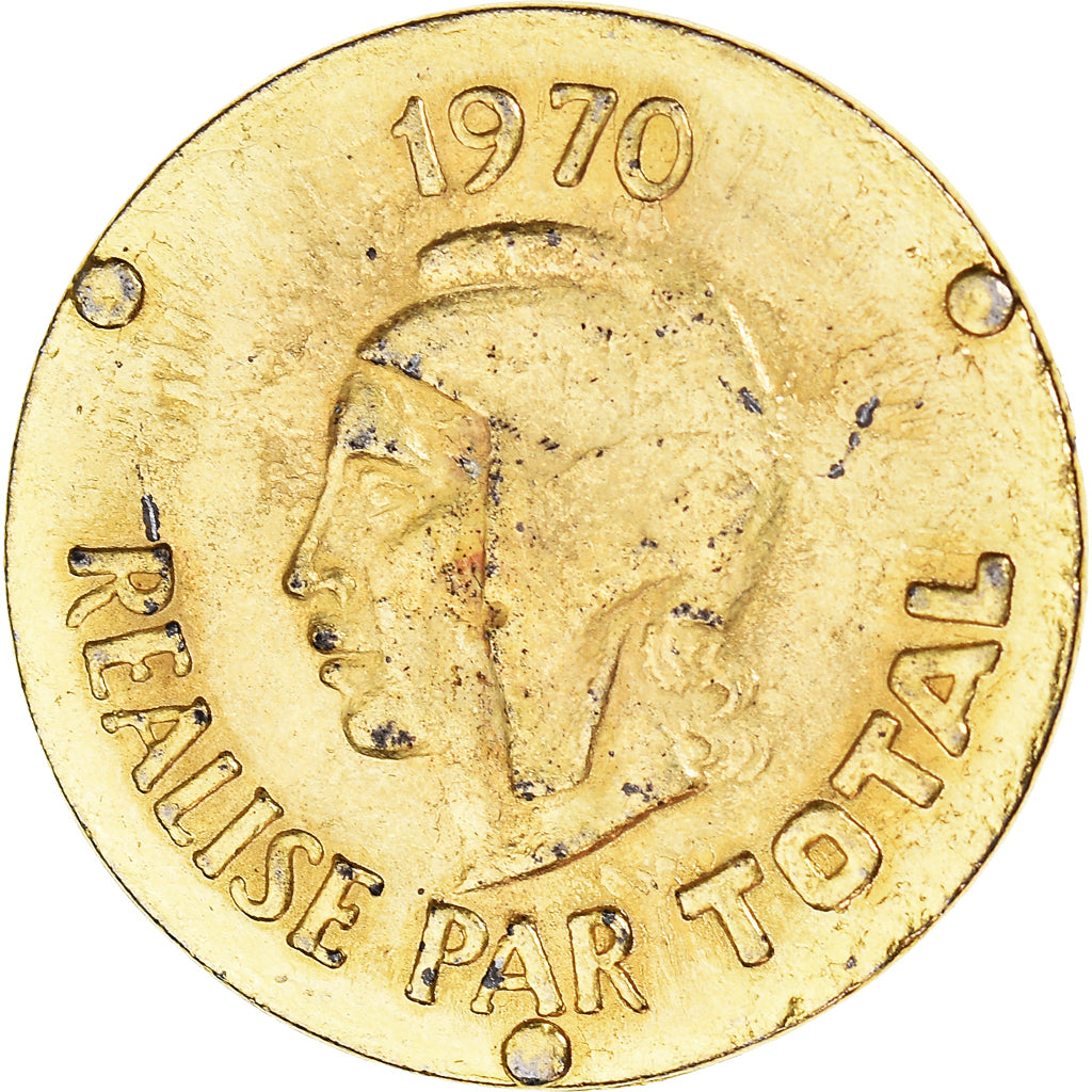 France, Jeton, Collection Total, Raymond Poincaré, Politics, 1970, TTB+, Laiton