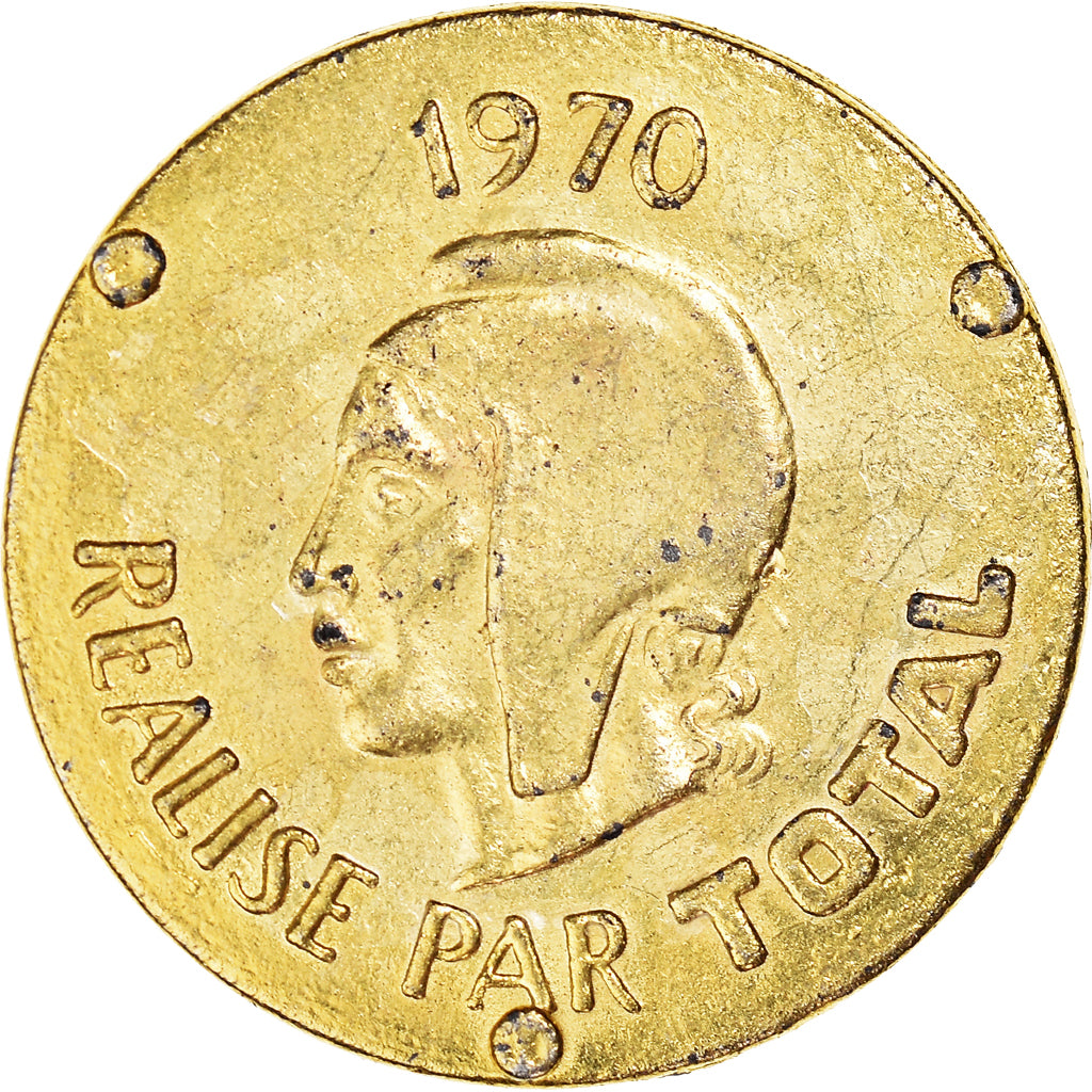 France, Jeton, Collection Total, Jean Jaurès, Politics, 1970, TTB+, Laiton