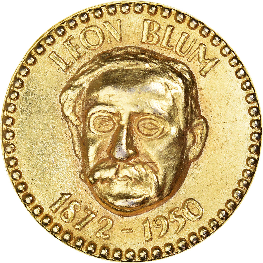 France, Jeton, Collection Total, Léon Blum, Politics, 1970, TTB+, Laiton