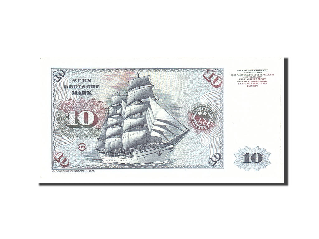 Banconote, GERMANIA - REPUBBLICA FEDERALE, 10 Deutsche Mark, 1980, KM:31d