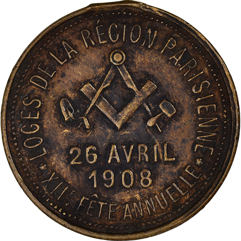 France, Médaille, Franc-Maçonnerie, Loges de la Région Parisienne, Fête de