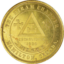 Canada, medaglia, Masonic, Hiram Chapter, Hamilton, 1820, SPL, Rame dorato