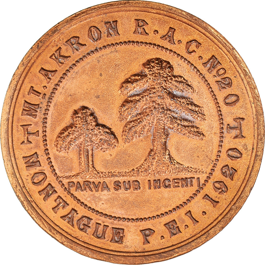 Canada, Token, Masonic, Montague, Akron R.A.C, 1920, Chapter Penny, AU(55-58)