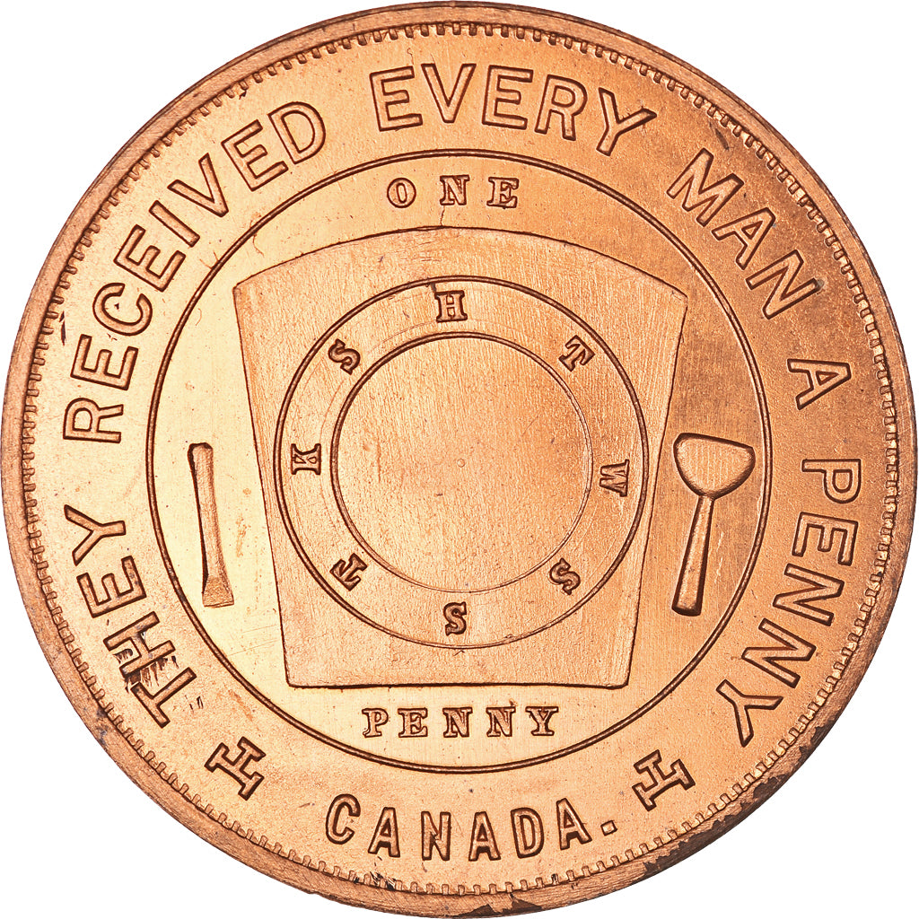 Canada, Token, Masoneria, Toronto, Orient Chapter, Chapter Penny, MS(63), Miedź