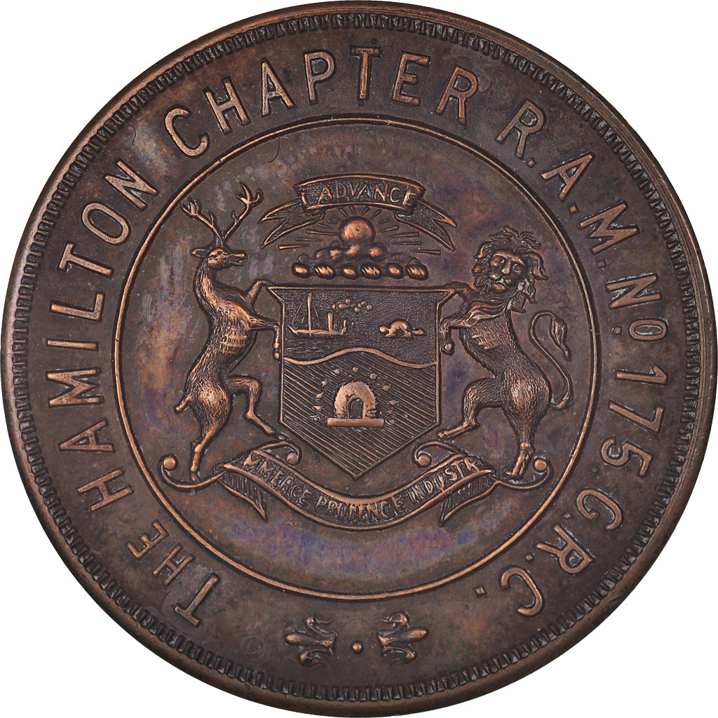 Canada, ficha, Masonic, Hamilton Chapter, 175, Chapter Penny, SPL, Rame