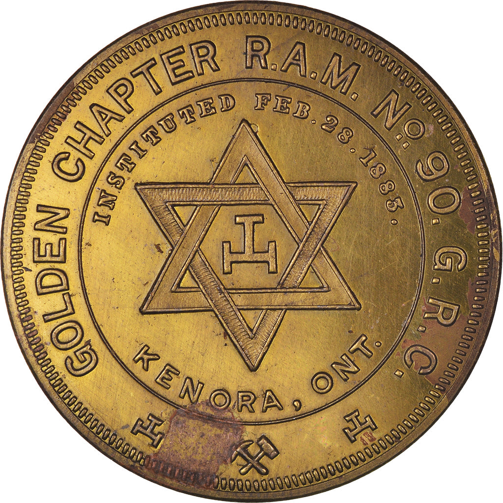 Canada, Token, Masonic, Kenora, Golden Chapter, Chapter Penny, MS(63), Brass