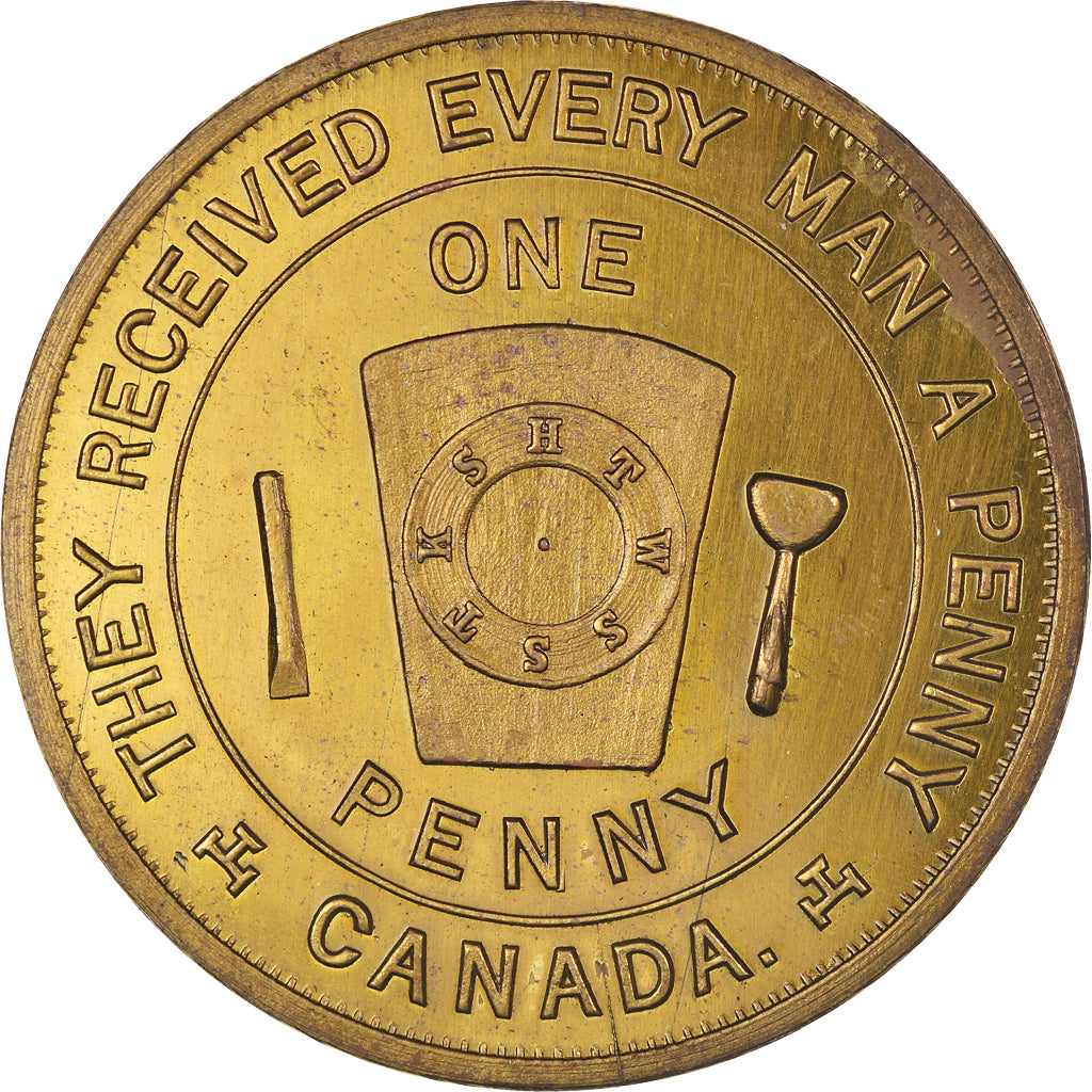 Canada, Token, Masonic, Kenora, Golden Chapter, Chapter Penny, MS(63), Brass