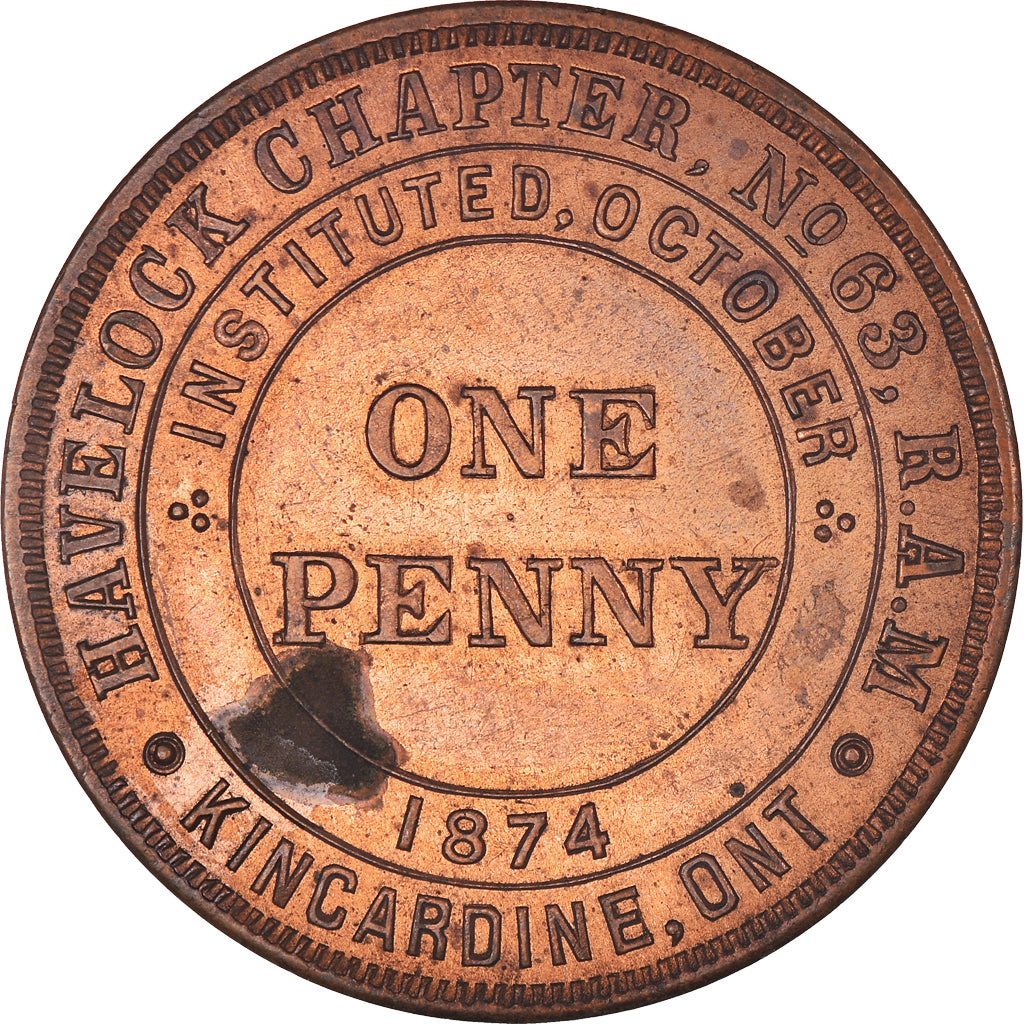 Canada, Token, Masonic, Kincardine, Havelock Chapter, Chapter Penny, AU(55-58)
