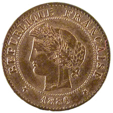 FRANCE, Cérès, Centime, 1886, Paris, KM #826.1, AU(55-58), Bronze, Gadoury #88,