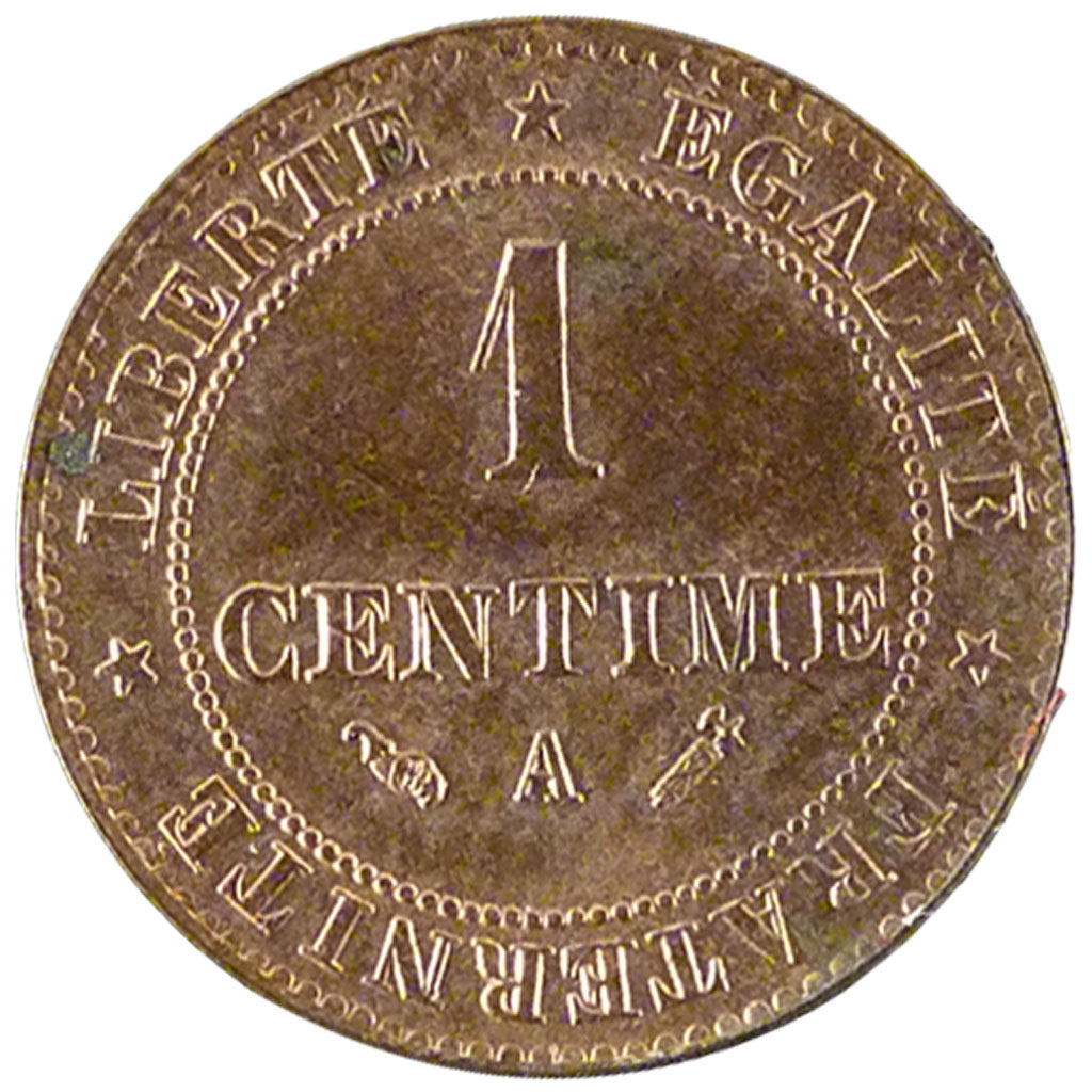 FRANCE, Cérès, Centime, 1886, Paris, KM #826.1, AU(55-58), Bronze, Gadoury #88,