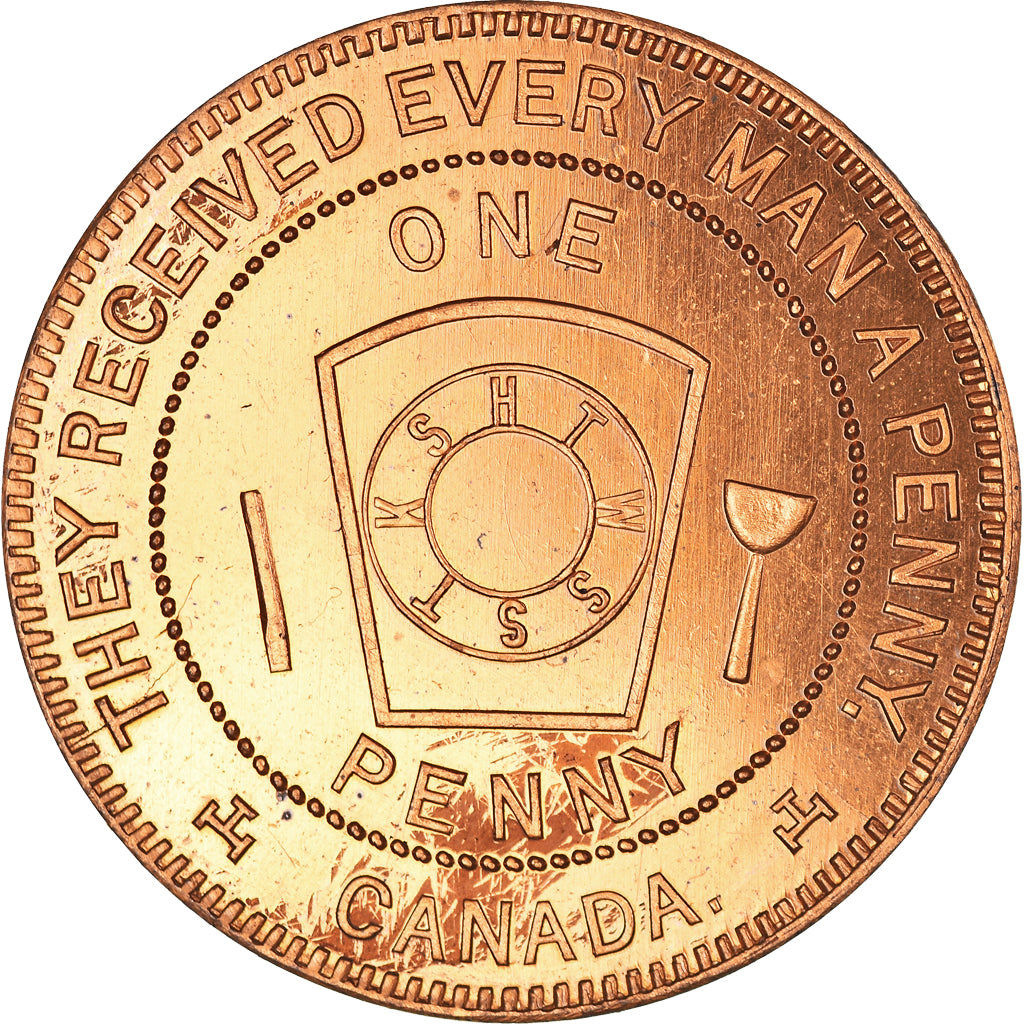 Canada, Token, Masonic, Picton, Prince Edward, Chapter Penny, MS(63), Copper