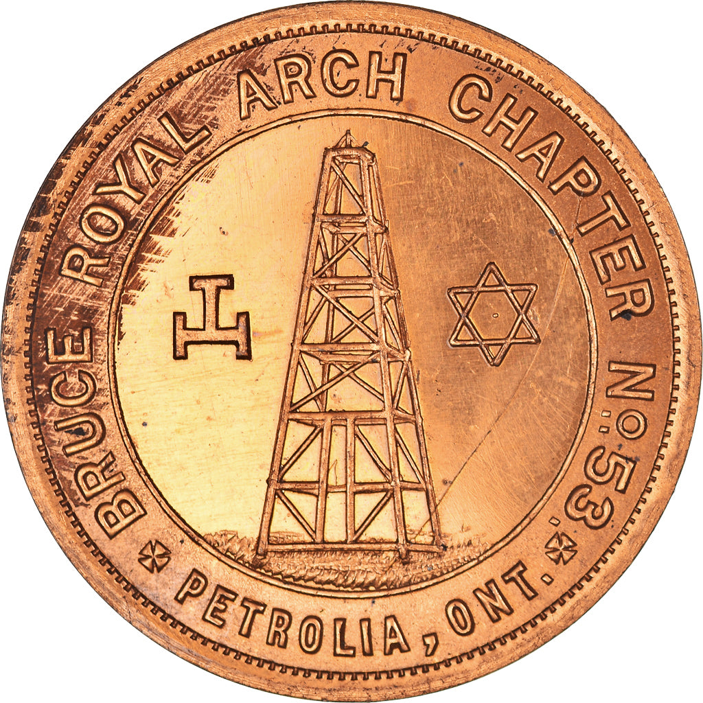 Canada, Token, Masonic, Petrolia, Bruce Royal Arch, Chapter Penny, MS(63)