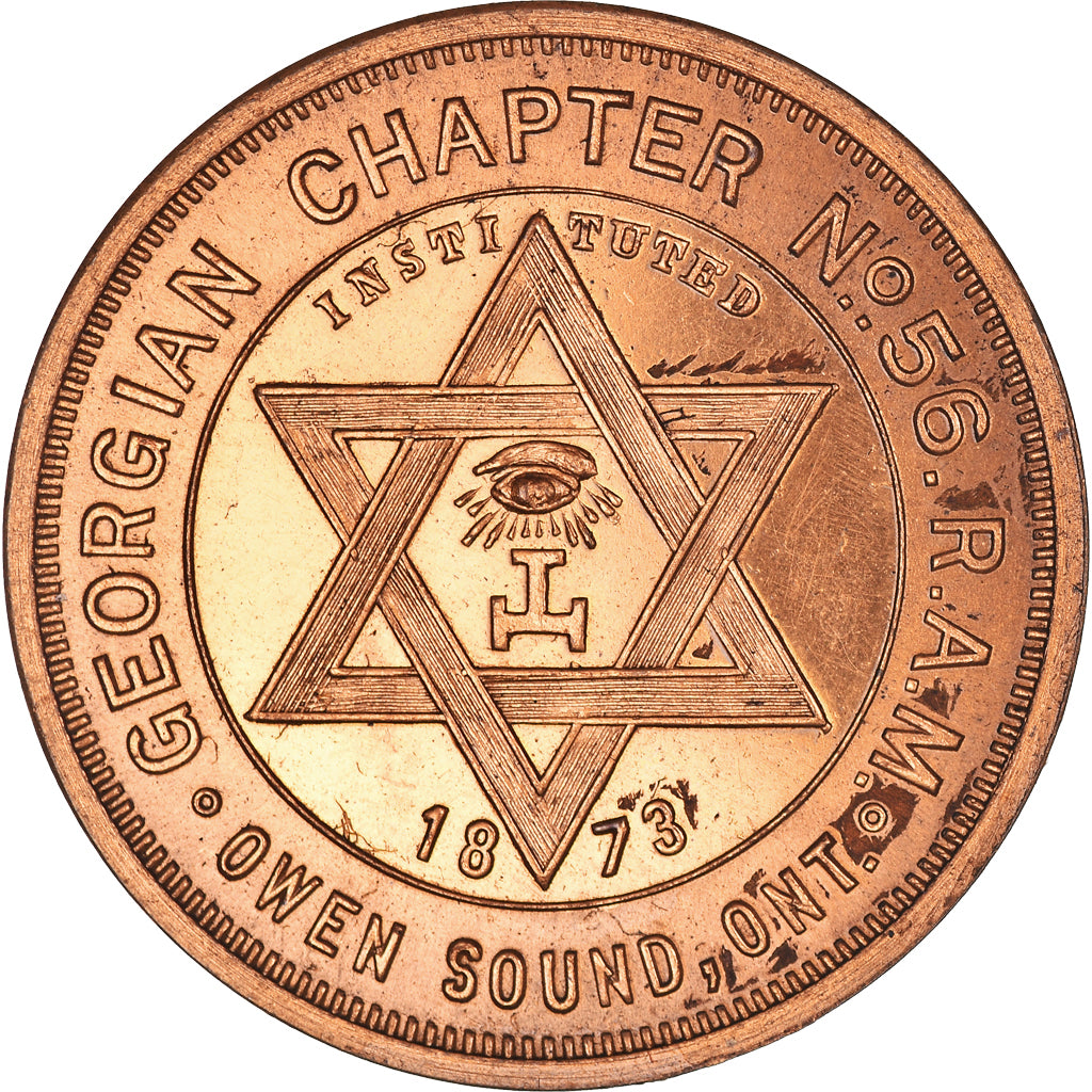 Canada, Token, Masonic, Owen Sound, Georgian Chapter, Chapter Penny, MS(63)