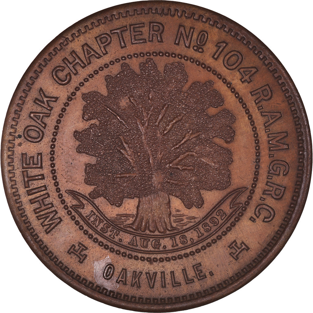 Canada, Jeton, Masonic, Oakville, White Oak, Chapter Penny, SPL+, Cuivre