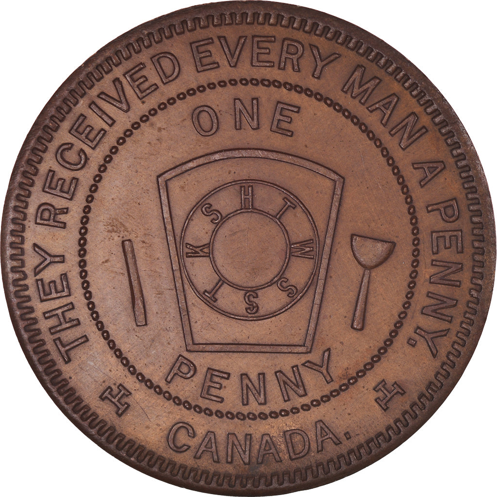 Canada, Jeton, Masonic, Oakville, White Oak, Chapter Penny, SPL+, Cuivre