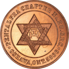 Canada, Jeton, Masonic, Oshawa, Pentalpha Chapter, Chapter Penny, SPL+, Cuivre