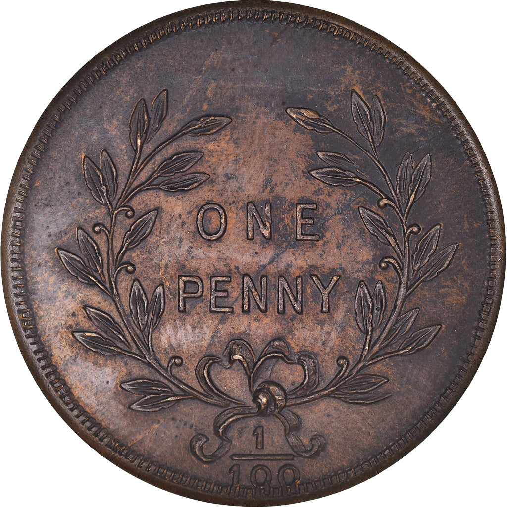 Canada, Token, Masonic, Leamington, King Cyrus, Chapter Penny, AU(55-58), Copper